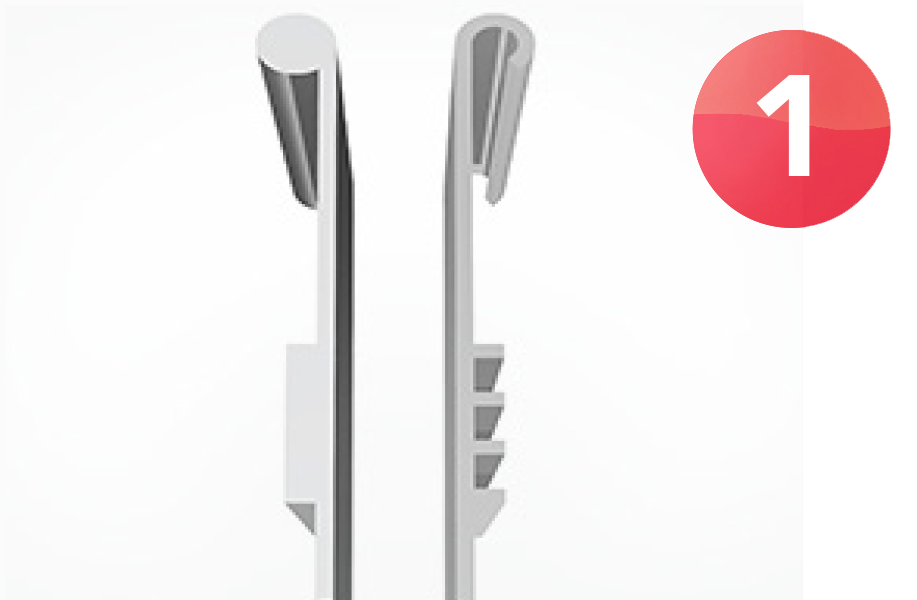 Part on left features varying wall thickness. On right, the same part with uniform thickness.