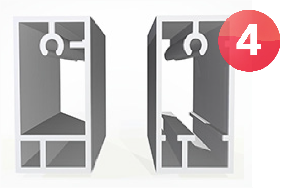 The part on the right is corrected to remove cavities and does not reduce overall strength of the part.